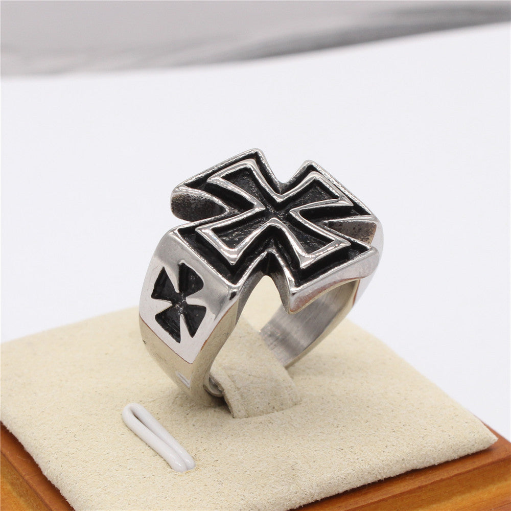 Crusader Cross Pattee Titanium Steel Ring for Men