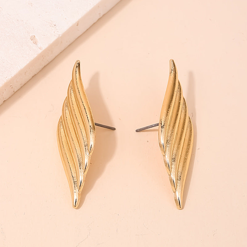 Leaf Texture Stud Earrings - Vienna Verve Collection by Planderful