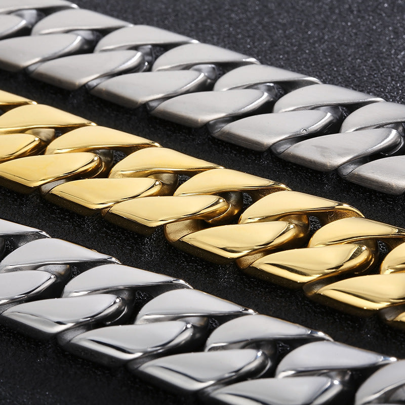 Stylish 20mm Cuban Link Bracelet in Titanium Steel for Men - Wholesale Stainless Steel Jewelry