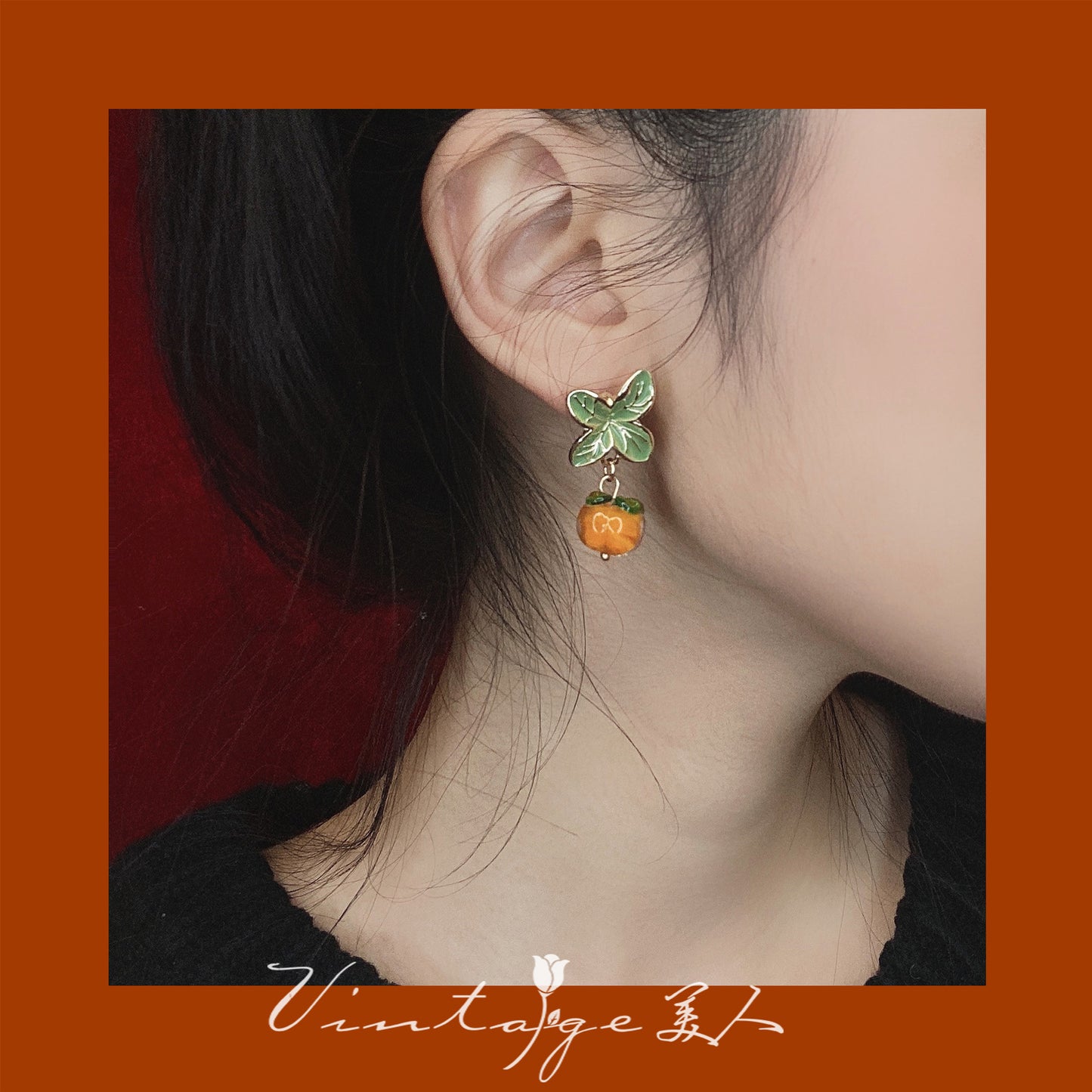 Exquisite Beauty Japanese Girl Glass Earrings