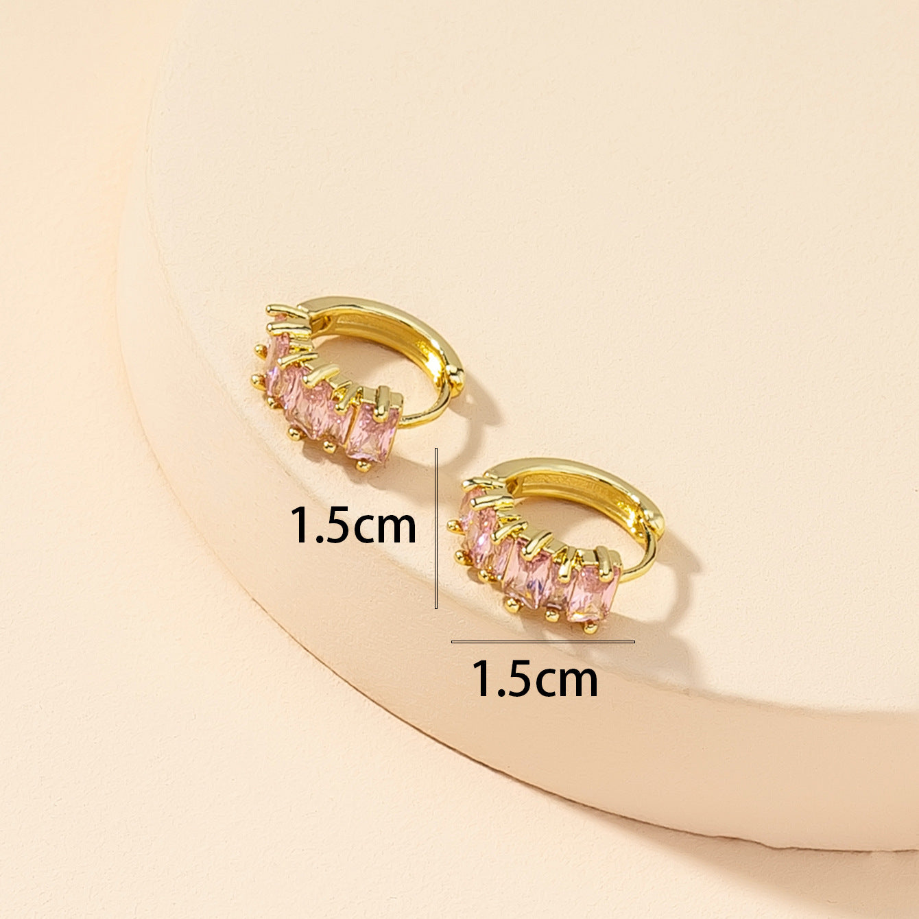 Copper Zircon Earrings with Elegant Ear Buckle Design