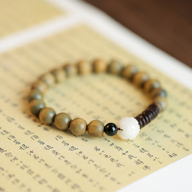 Tranquil Green Sandalwood Buddha Bead Bracelet for Couples and Individuals