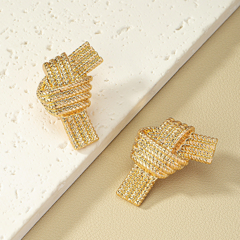 Regal Bow Textured Earrings - Planderful Vienna Verve Collection