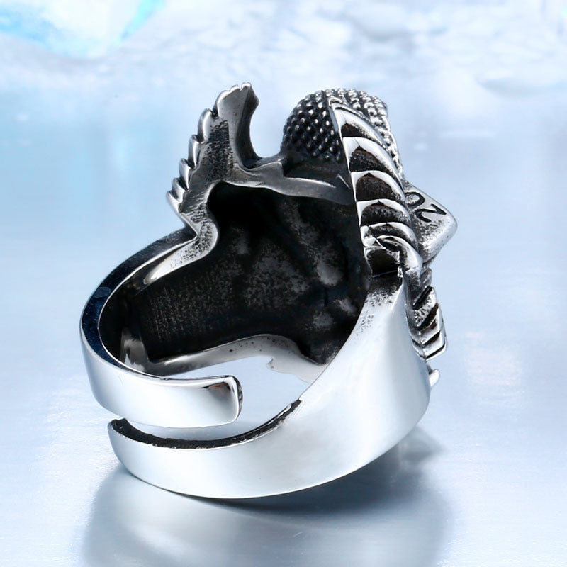 Customizable Cobra-Inspired Titanium Steel Ring for Men - Sizes 7-13 Available