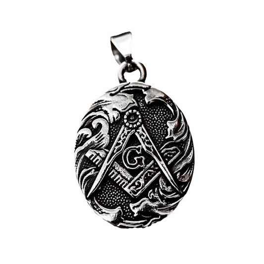 Wholesale Vintage Masonic Pendant in Titanium Steel - Ethnic Style Retro Cross-Border Ornaments for Men