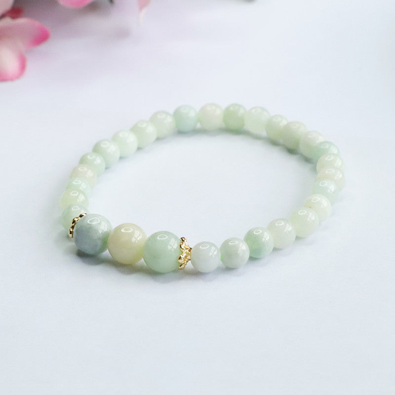 Three Lives Jade Bracelet with Sterling Silver Needle