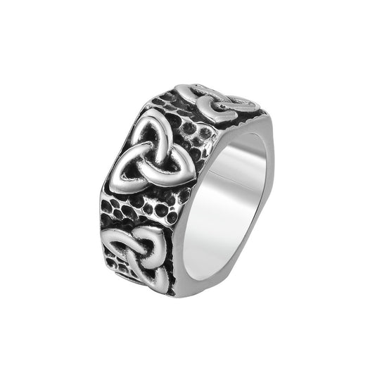 Nordic Viking Triangle Titanium Steel Rings for Men