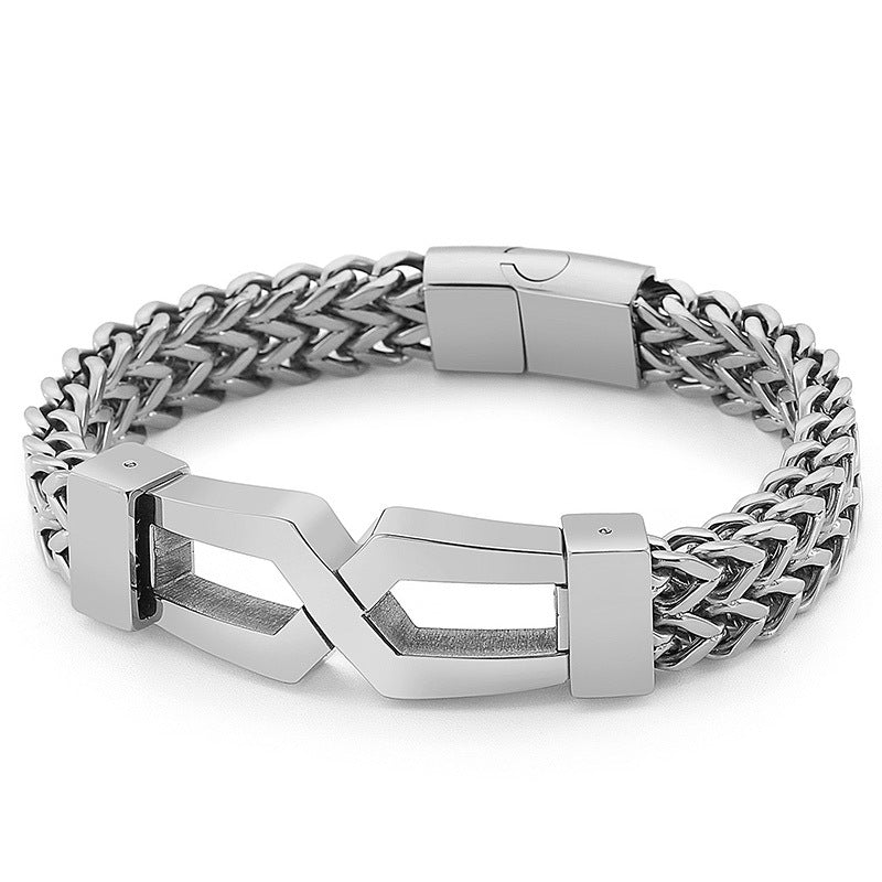 Stylish Hipster Titanium Steel Men's Bracelet - Wholesale European and American Trendsetter Accessories