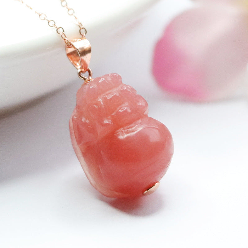 Rose Gold Agate Pixiu Fortune's Favor Necklace