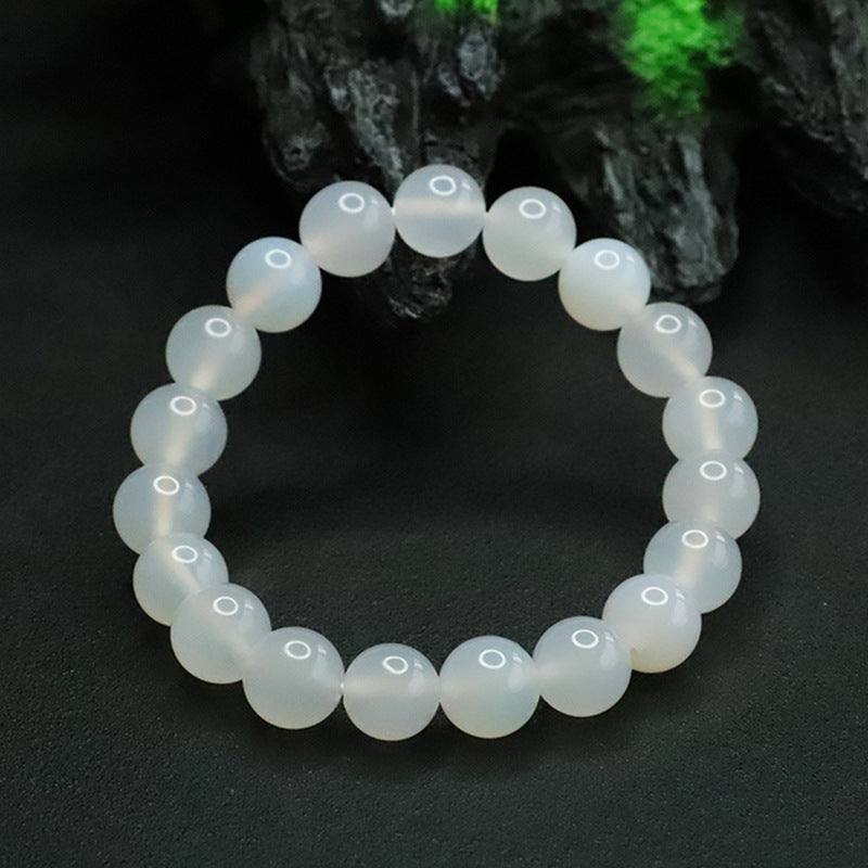 Lychee Chalcedony Bracelet with Sterling Silver Needle