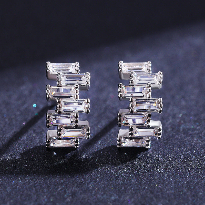 Classic Zircon Stud Earrings in S925 Sterling Silver