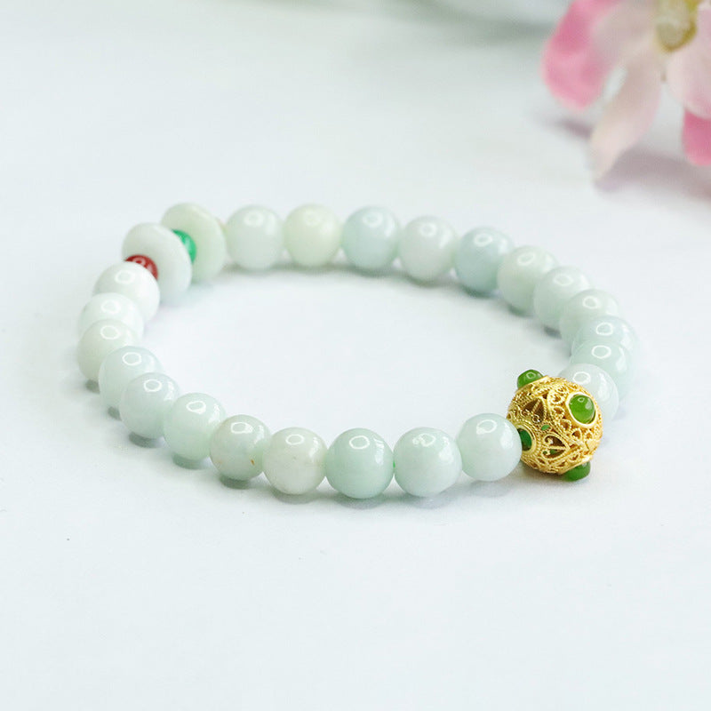 Myanmar Jade Sterling Silver Fortune's Favor Bracelet