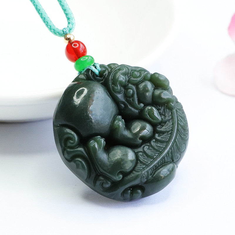 Green Dragon Jade Pendant Necklace - Fortune's Favor Collection