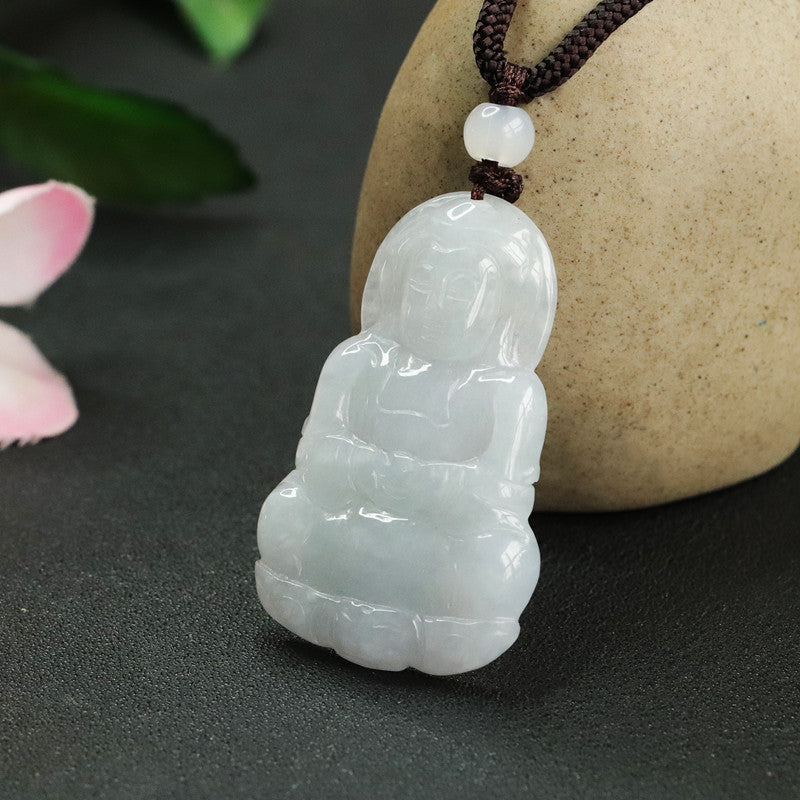 Violet Guanyin Myanmar Jade Fortune's Favor Pendant