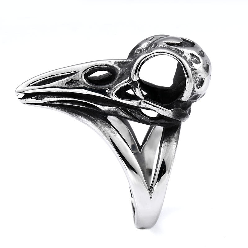 Titanium Steel Nordic Viking Crow Ring - Personalized Fashion Jewelry for Men