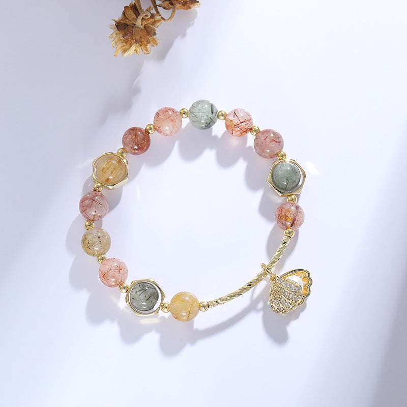 Vibrant Rainbow Crystal Bracelet with Sterling Silver Details and Fortune's Favor Collection