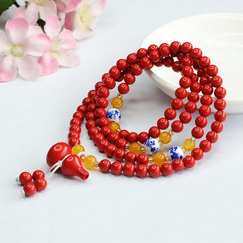 Red Sand Buddha Beads Bracelet