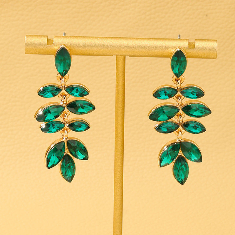 Vintage Vienna Verve Leaf Earrings - Elegant Alloy Jewelry for Women