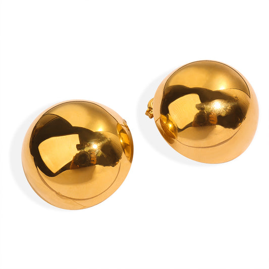 Gold-Plated Titanium Steel Circular Earrings by Planderful - Everyday Genie Collection