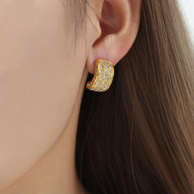 Luxurious Geometric Zircon Earrings for Women