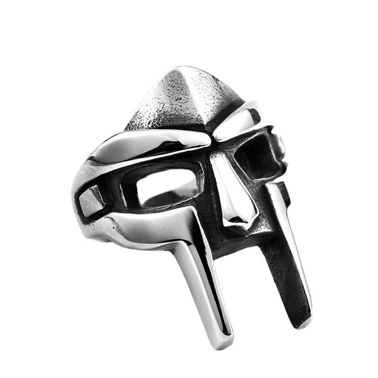 Vintage Titanium Steel Men's Mask Ring - Stylish European and American Jewelry