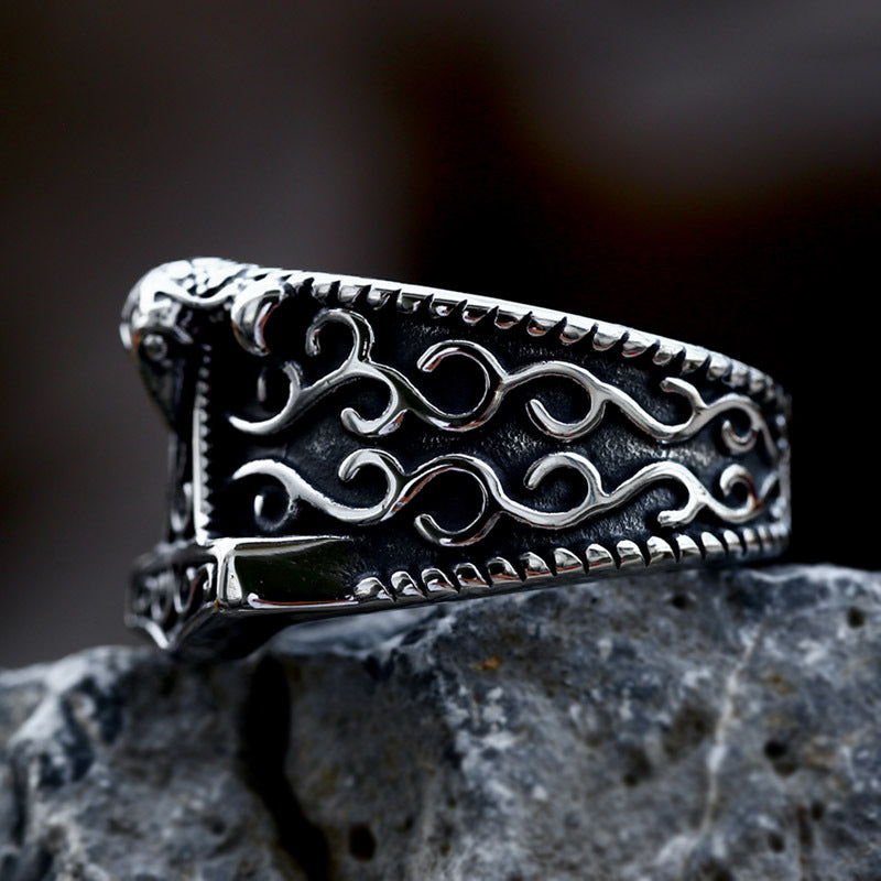 Nordic Viking Thor's Hammer Ring for Men - Retro Stainless Steel and Titanium Steel Design, Wholesale Available