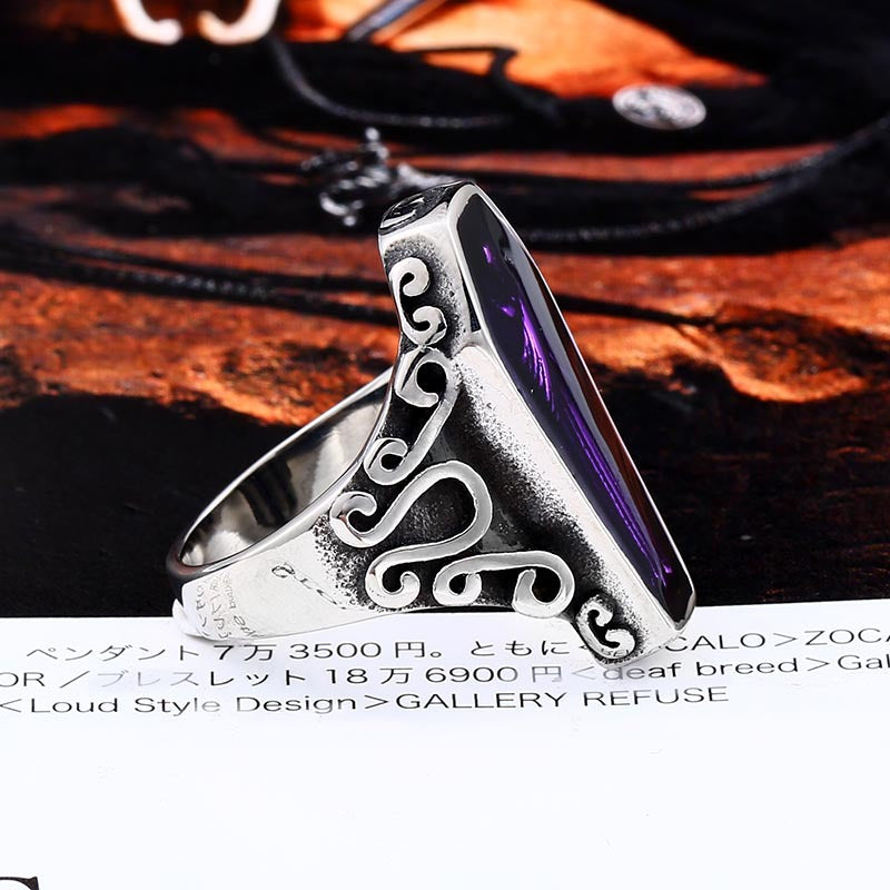 Men's Gothic Vampire Coffin Ring - Unique Titanium Steel Accessory for Daily Wear