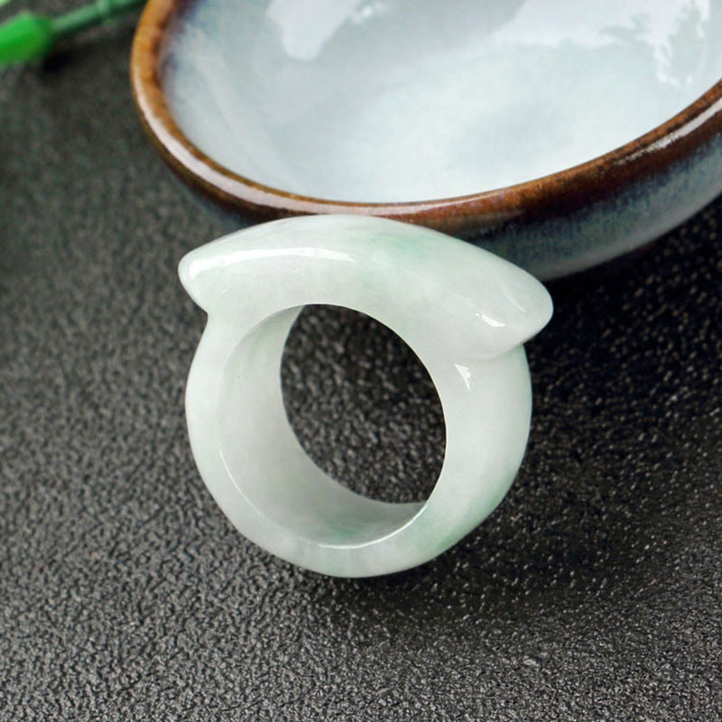 Men's Fortune's Favor Adjustable Jade Stone Saddle Ring