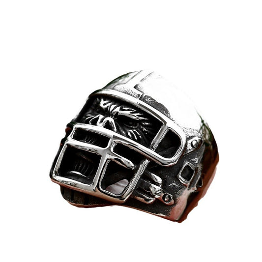 Hip Hop Punk Style Stainless Steel Ring with Retro Orangutan Mask Design for Men - Wholesale European and American Fashion