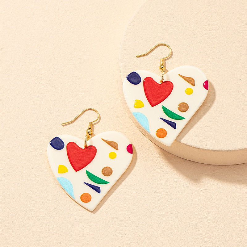 Heartfelt Summer Vibes Acrylic Paint Earrings from Planderful Vienna Verve Collection