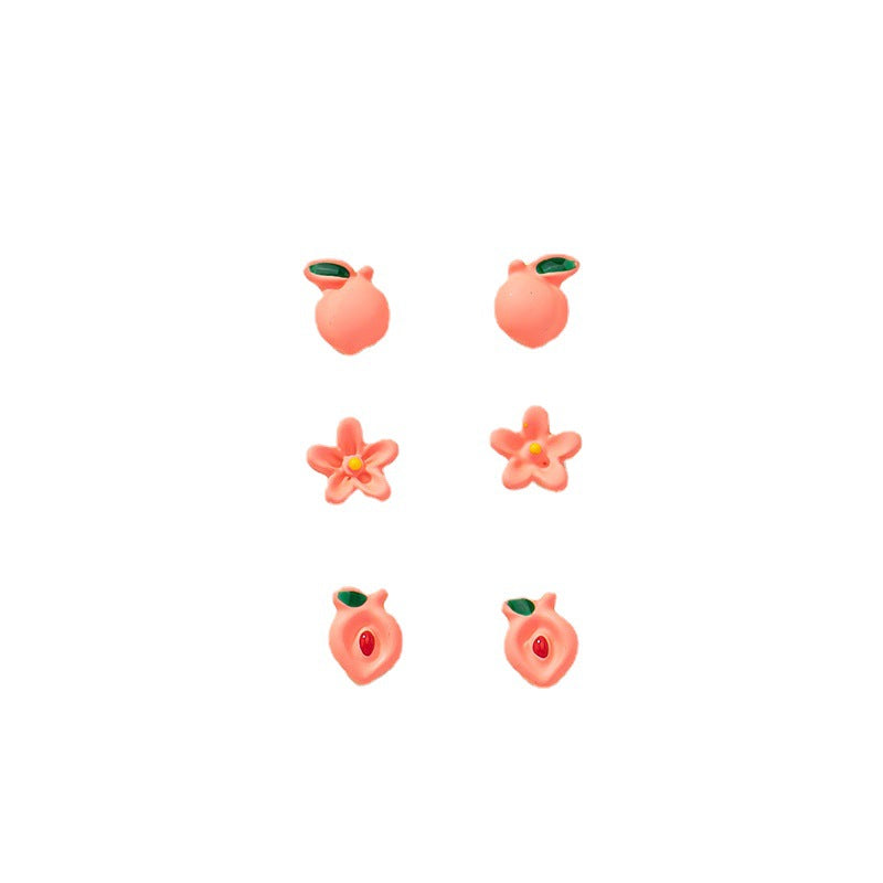 Fashionable Fruit Trio Earring Set - Stylish Cross-Border Wholesale Jewelry