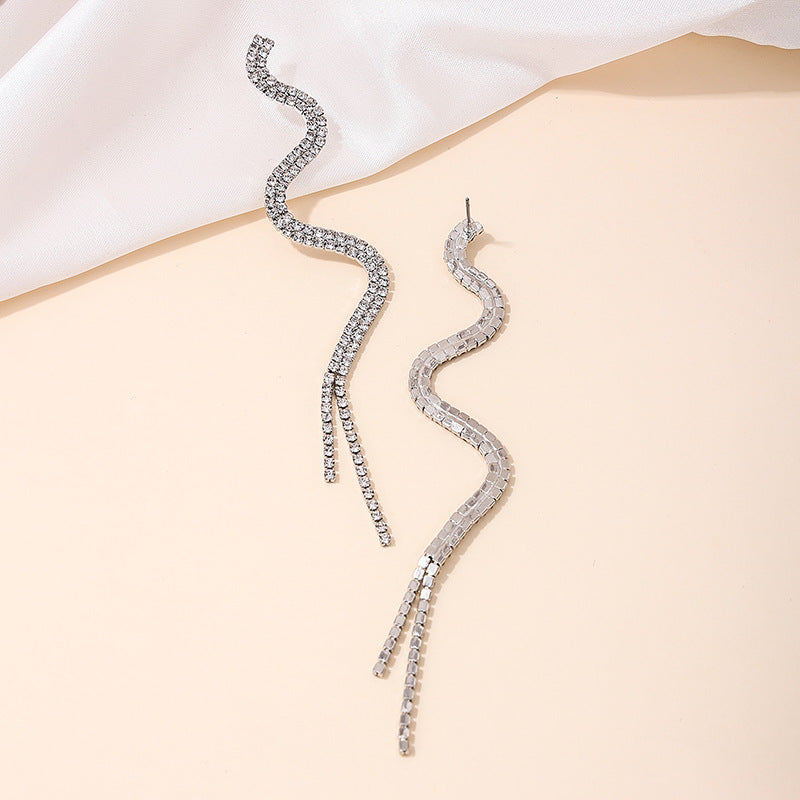 Exaggerated Tassel Earrings with Snake Design - Vienna Verve Collection