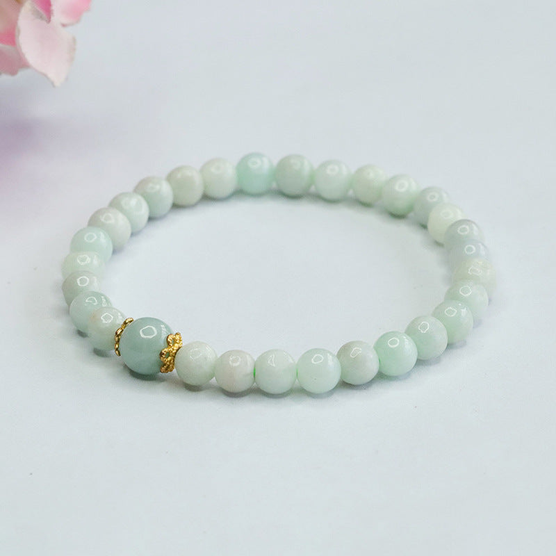 Fortune's Favor Sterling Silver Jade Bracelet with Round Beads