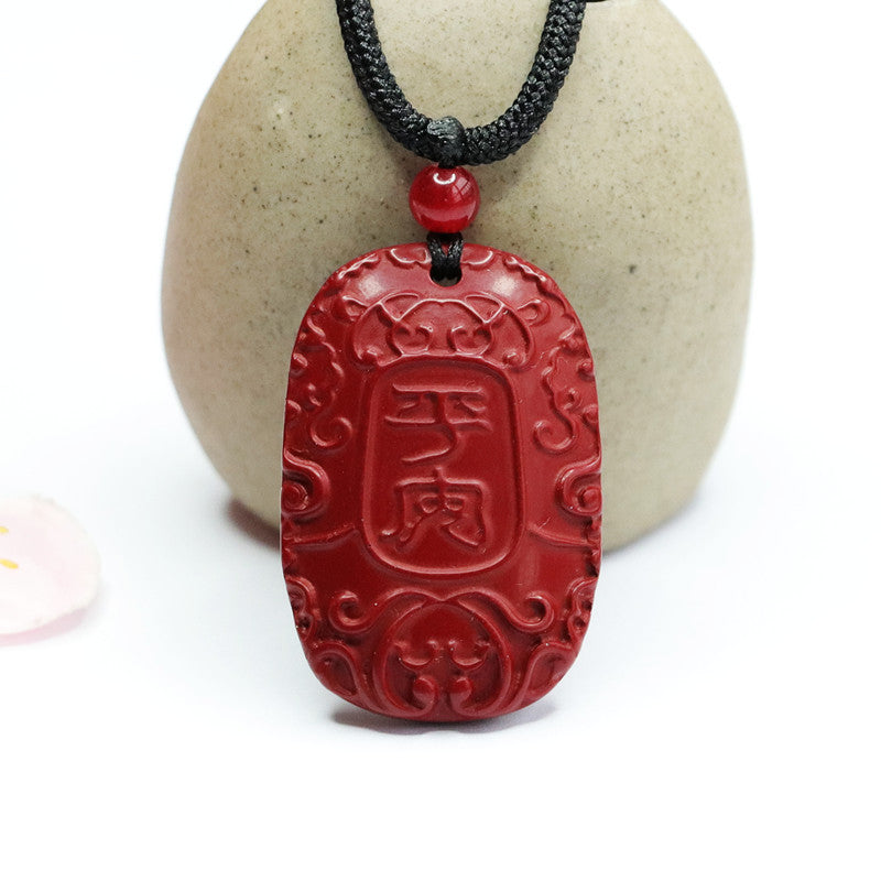 Cinnabar Pendant Purple Gold Sand Antique Protective Talisman Pendant