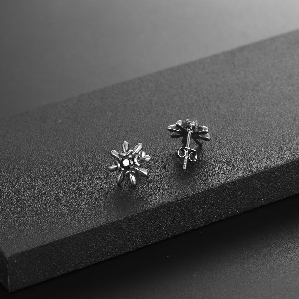 Chic Sunflower Zircon Stud Earrings in Durable Titanium Steel - Planderful Everyday Genie Collection