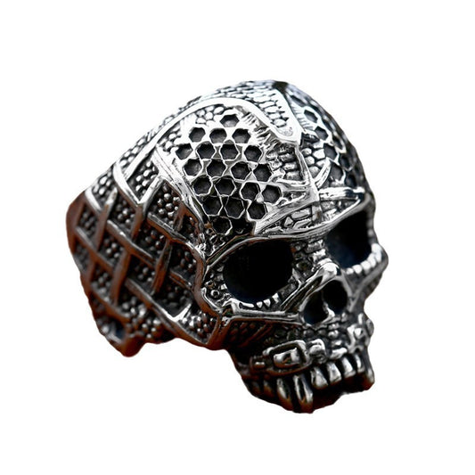 Punk Skull Titanium Steel Ring for Men - Wholesale European and American Hip Hop Style