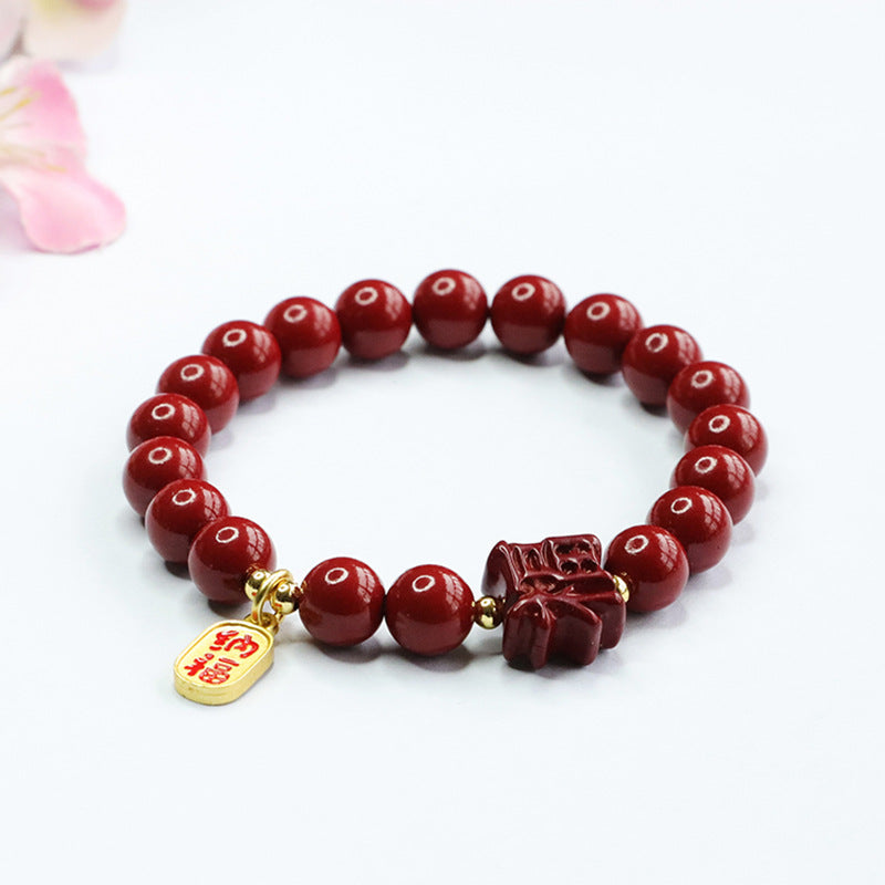 Vermilion Sand Cinnabar Stone Sterling Silver Bracelet