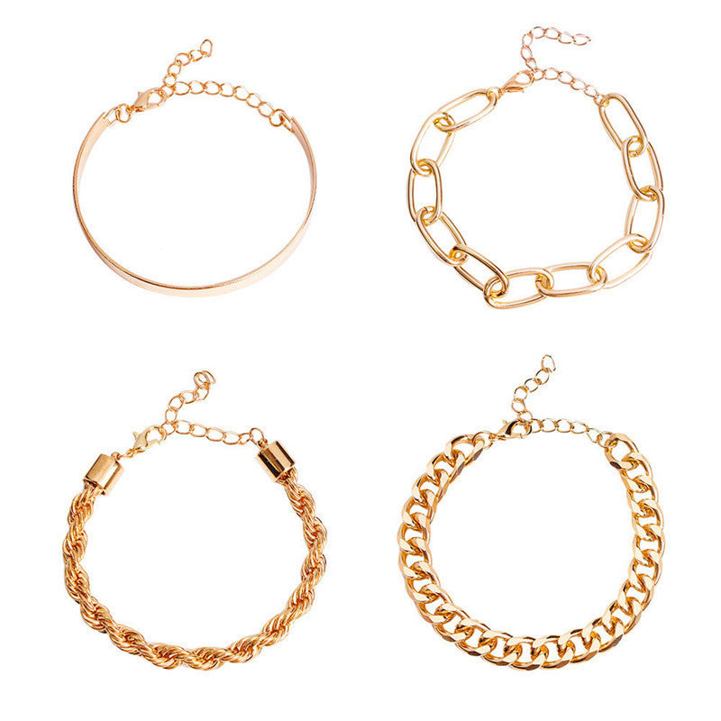 Metal Chain Bracelet Set with Retro Vibes - Vienna Verve Collection