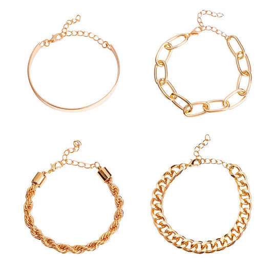 Metal Chain Bracelet Set with Retro Vibes - Vienna Verve Collection