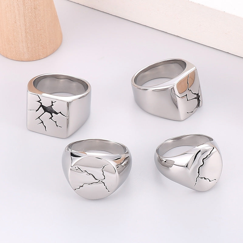 Cross-Border Trend Stainless Steel Wide-Finger Wrench Ring for Men - Personalized Design