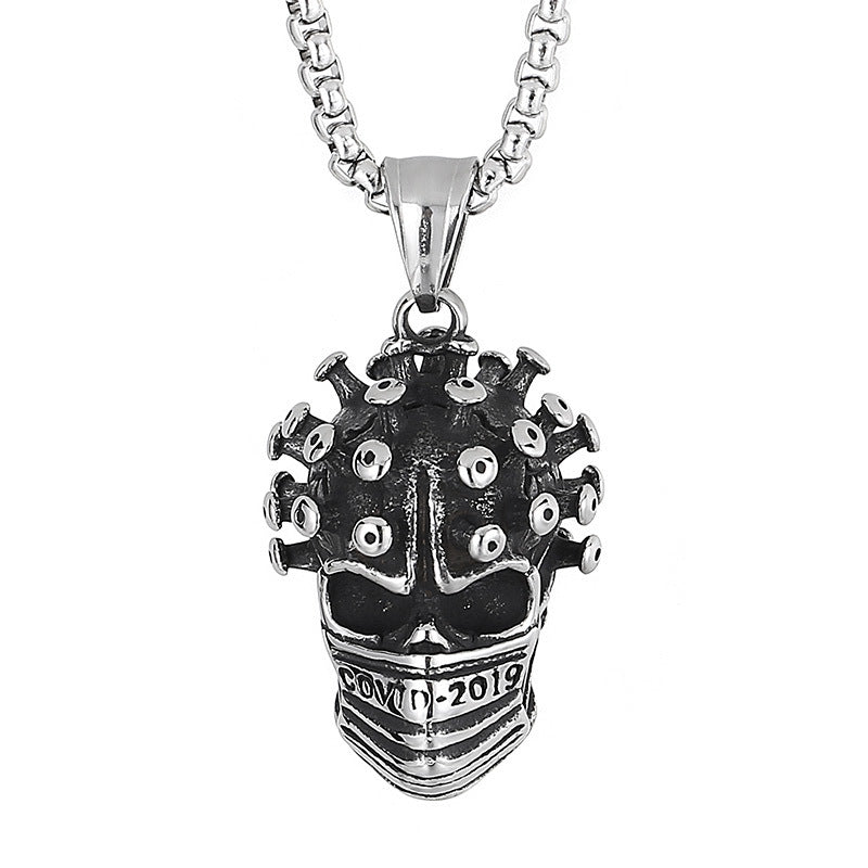 Virus Skull Titanium Steel Men's Pendant - Creative Genie Design