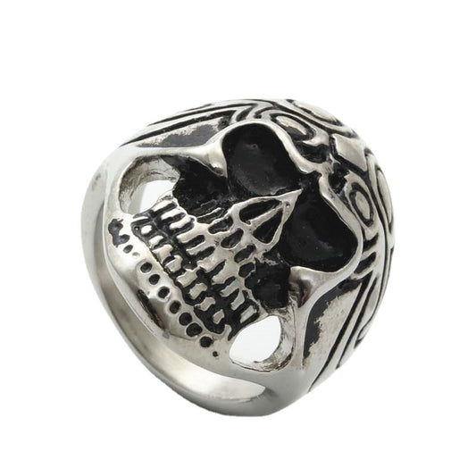 Titanium Steel Skull Ring for Men - Retro Punk Jewelry Direct from Manufacturer