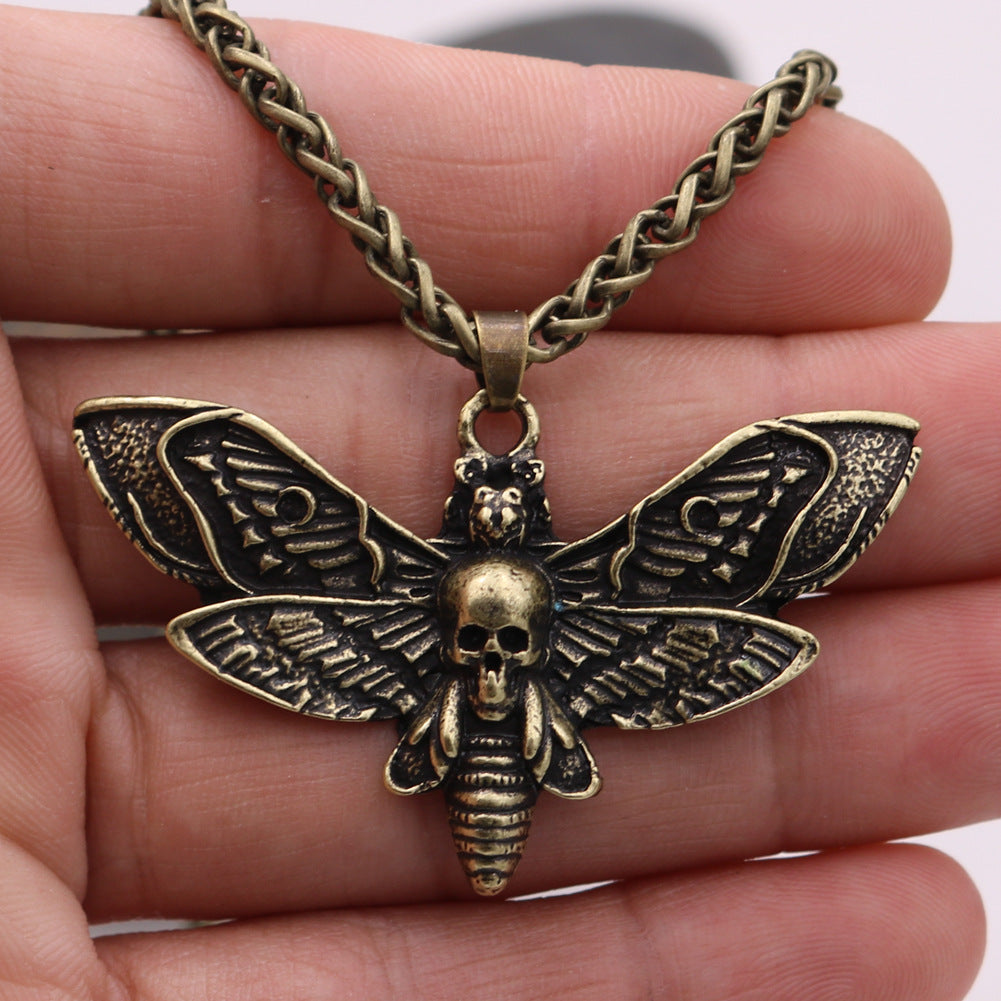 Moth Metal Necklace with Norse Legacy Design for Men - Exclusive Jewelry Piece