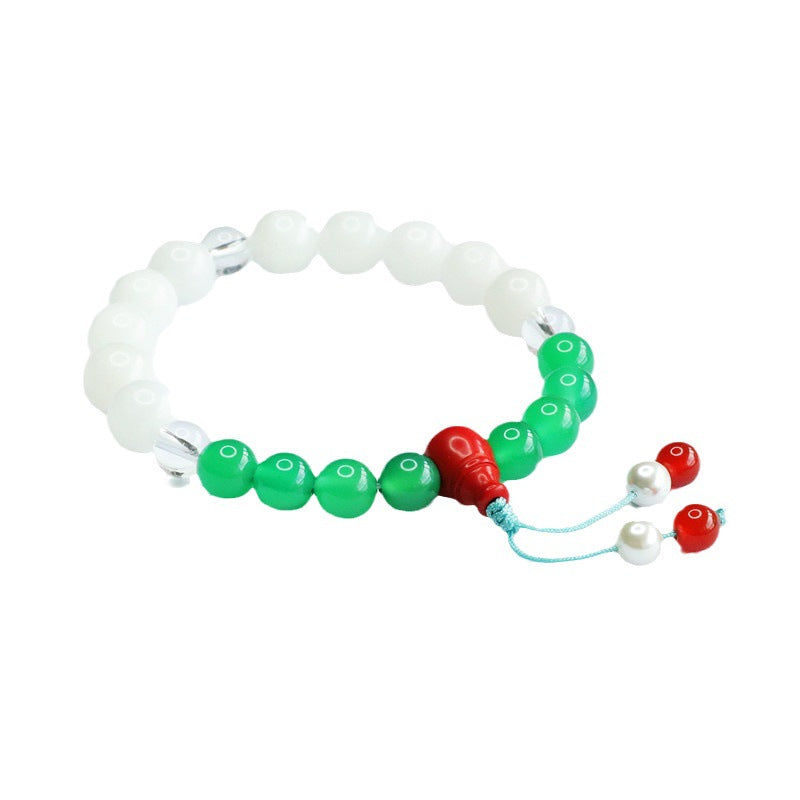 Elegant Chinese Wind Sterling Silver Jade Bracelet