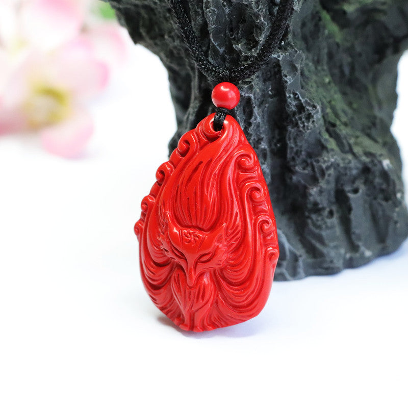 Enchanted Nine-tailed Fox Cinnabar Pendant Jewelry