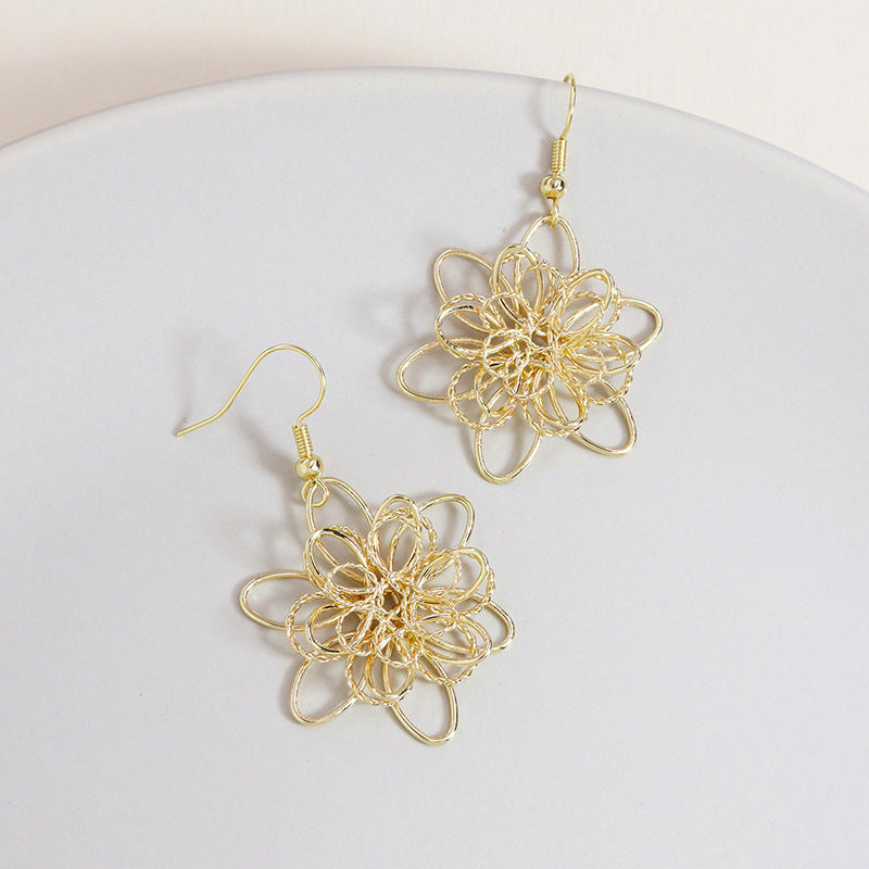 Metal Hollow Flower Earrings - Vienna Verve Collection