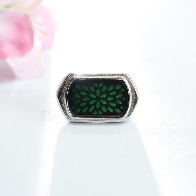 Sterling Silver Adjustable Jade Saddle Ring