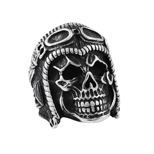 Titanium Steel Punk Skull Ring for Men - Bold and Unique Personality Jewelry