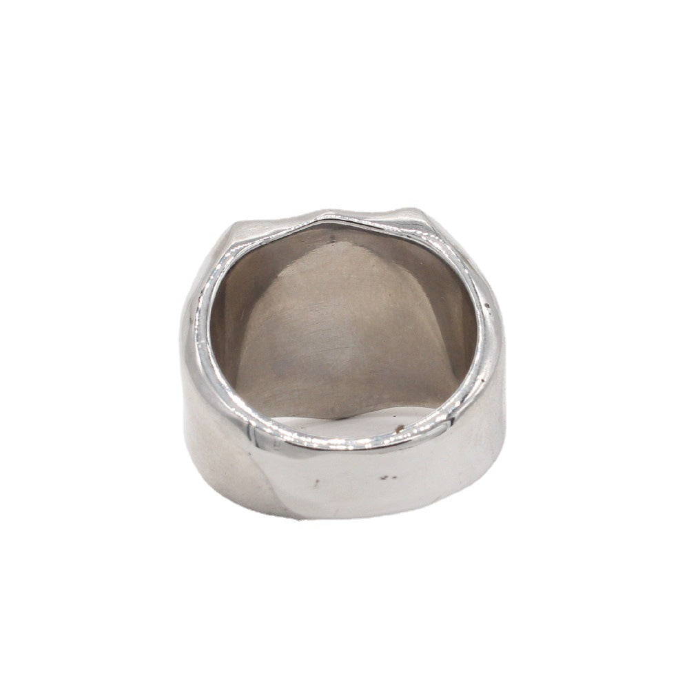 Retro Route 66 Men's Titanium Steel Ring in Hip Hop Style