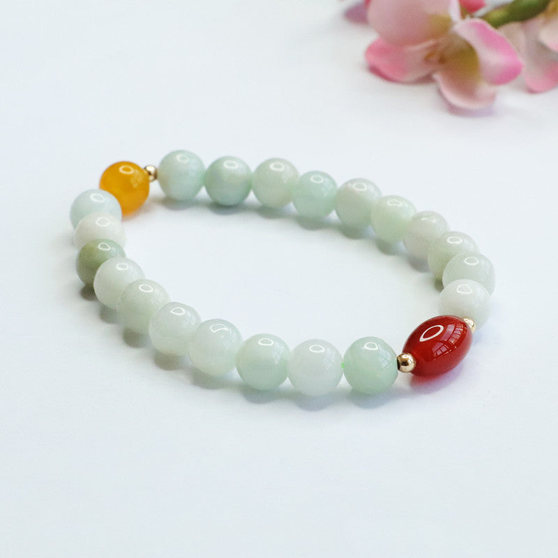 Fortune's Favor Sterling Silver Bracelet with Jade, Agate, and Chalcedony Gemstones